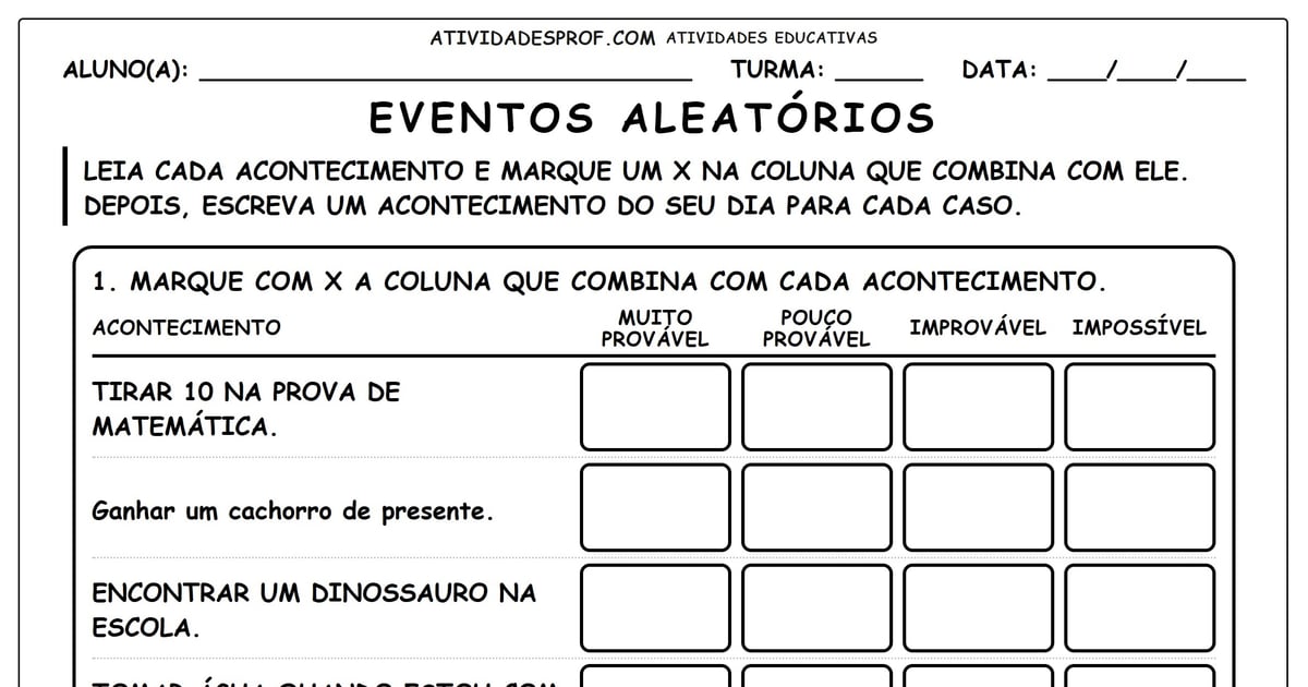 Eventos aleatórios