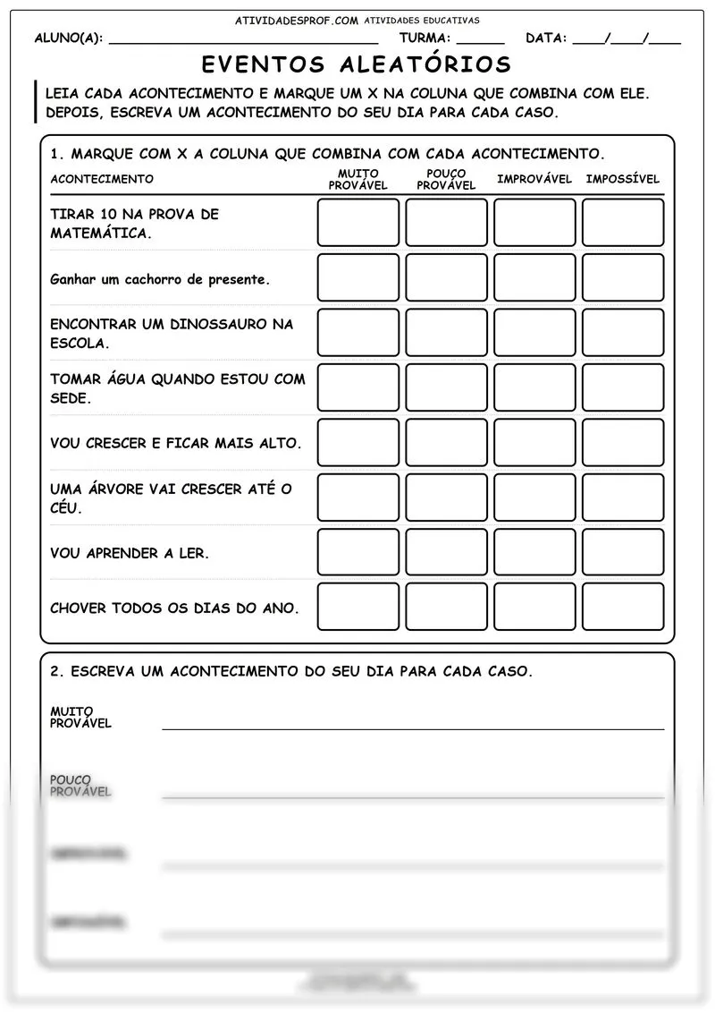 Eventos aleatórios