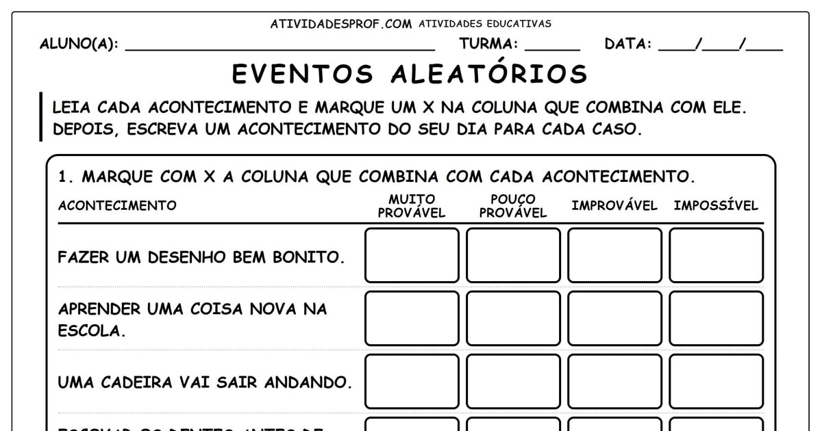 Eventos aleatórios
