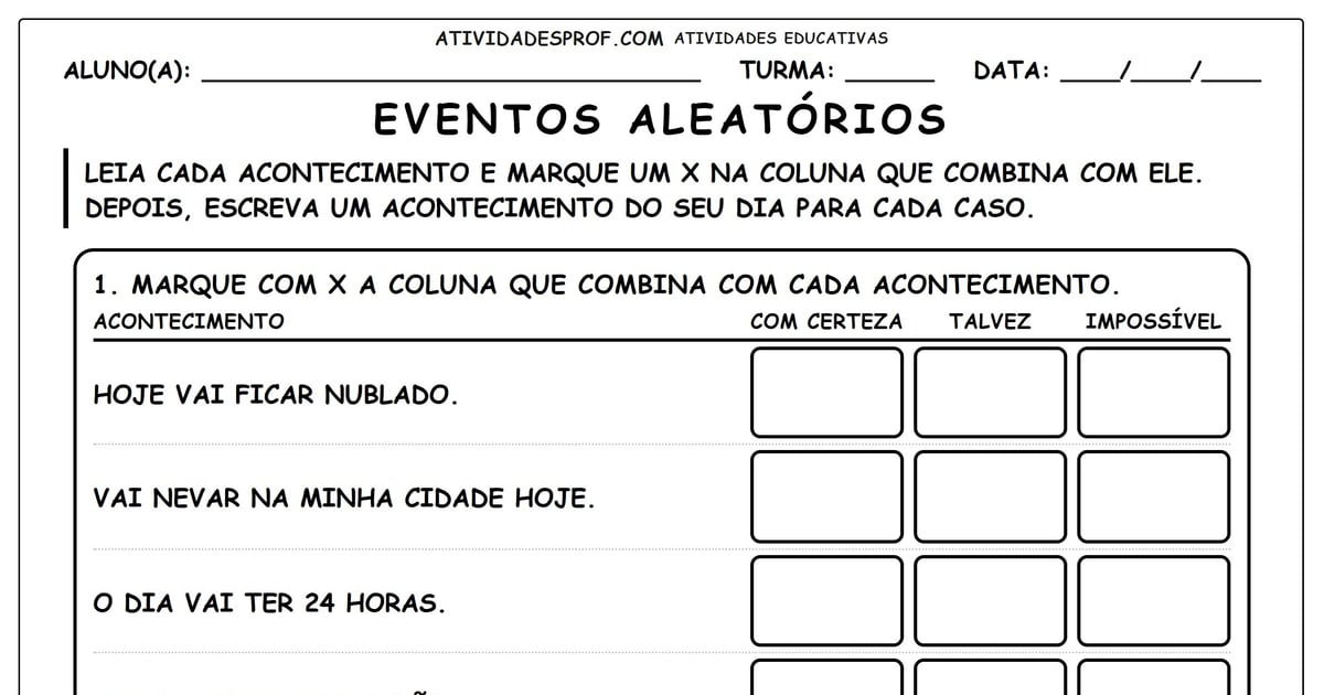 Eventos aleatórios