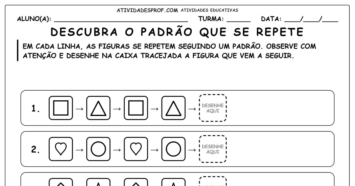 Descubra o padrão que se repete
