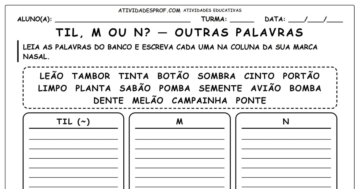 Til, M ou N? — outras palavras
