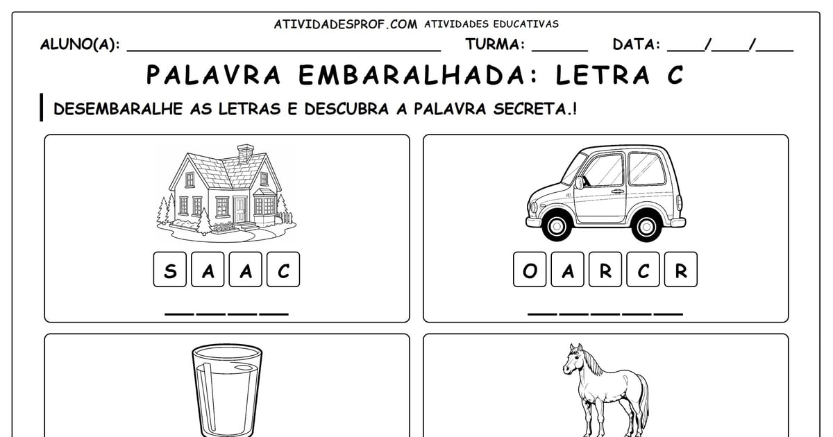 Palavra embaralhada: Letra C