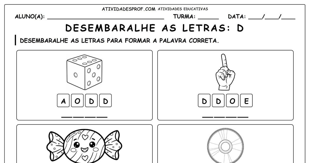 Desembaralhe as letras: D