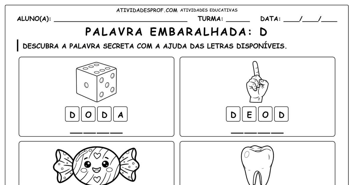 Palavra embaralhada: D