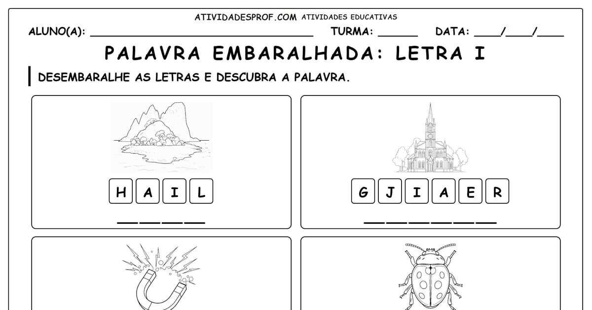 Palavra embaralhada: Letra I
