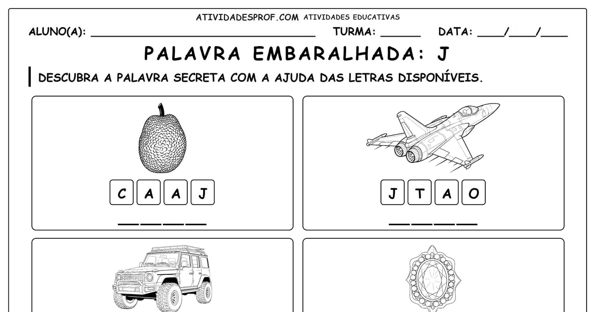 Palavra embaralhada: J