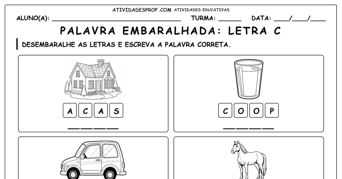 Palavra embaralhada: Letra C