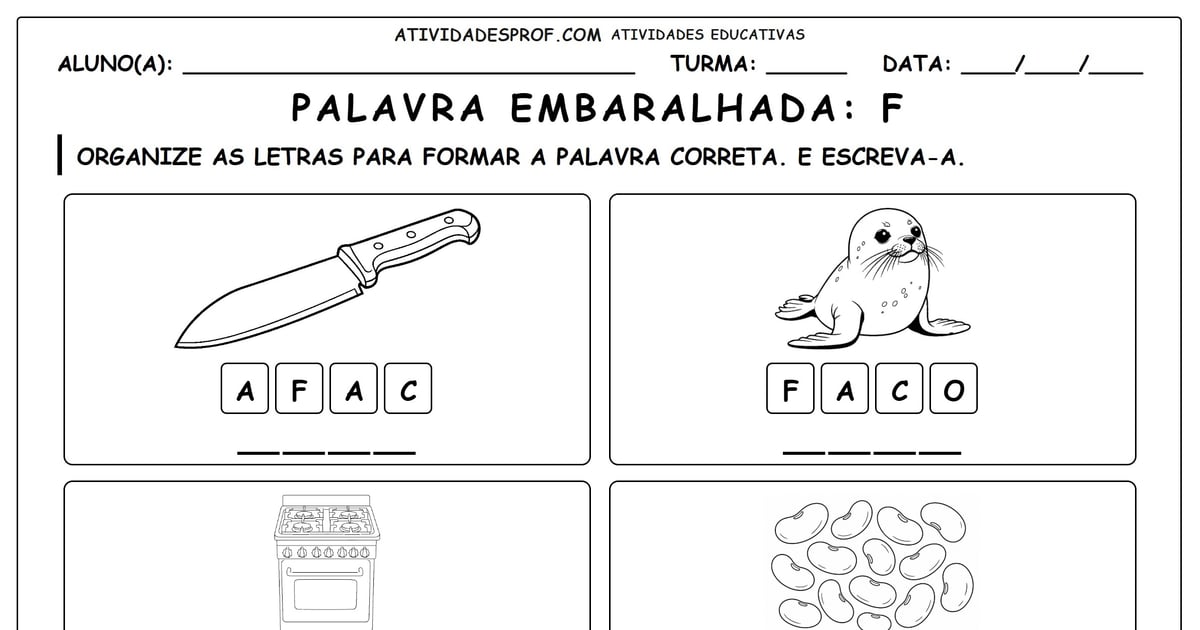 Palavra embaralhada: F