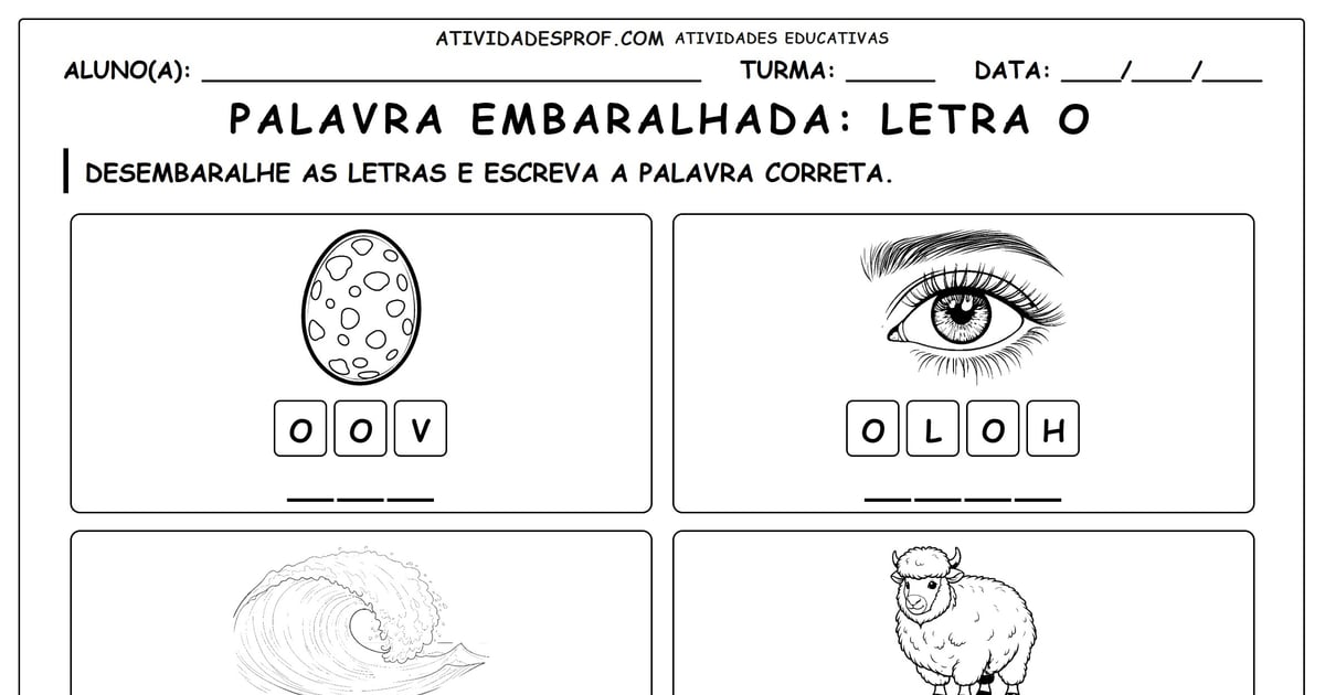 Palavra embaralhada: Letra o