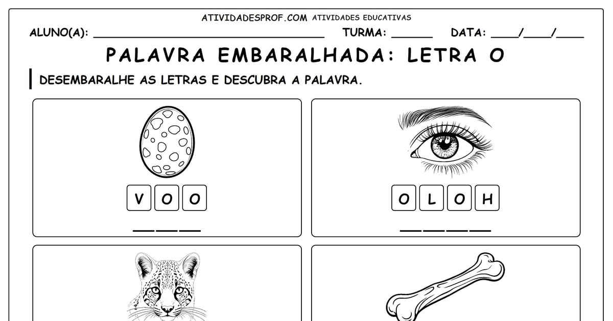 Palavra embaralhada: Letra o