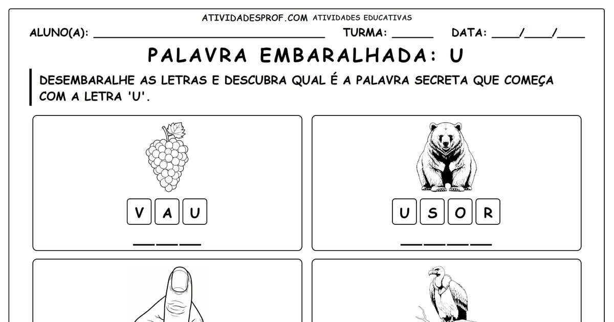 Palavra embaralhada: U
