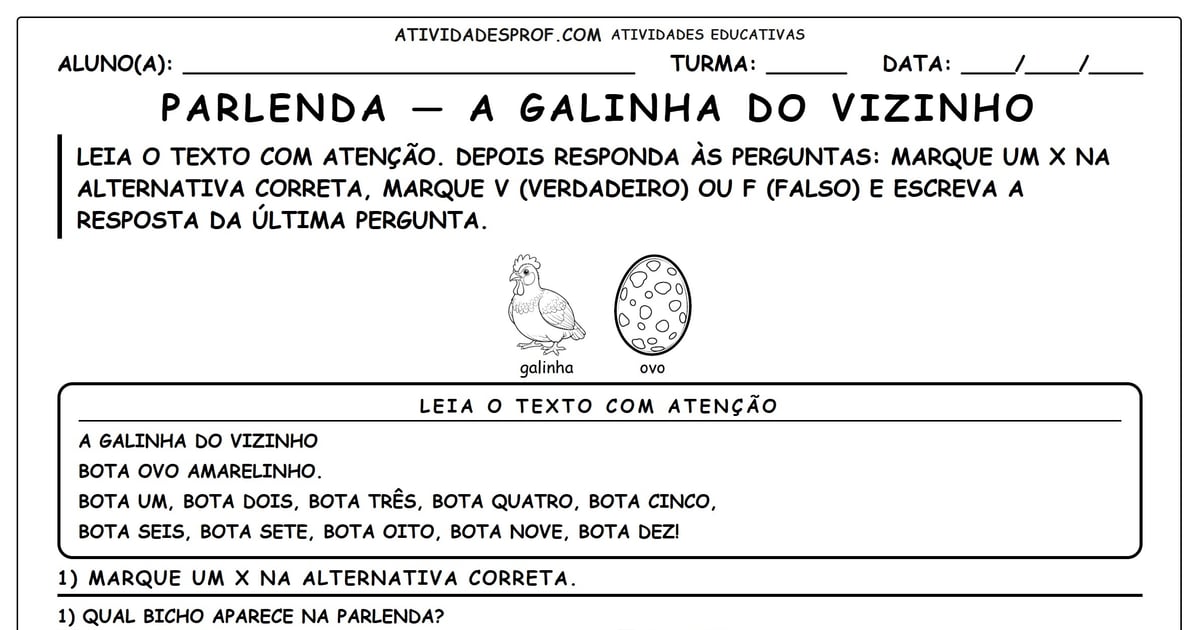 Parlenda — A Galinha do Vizinho