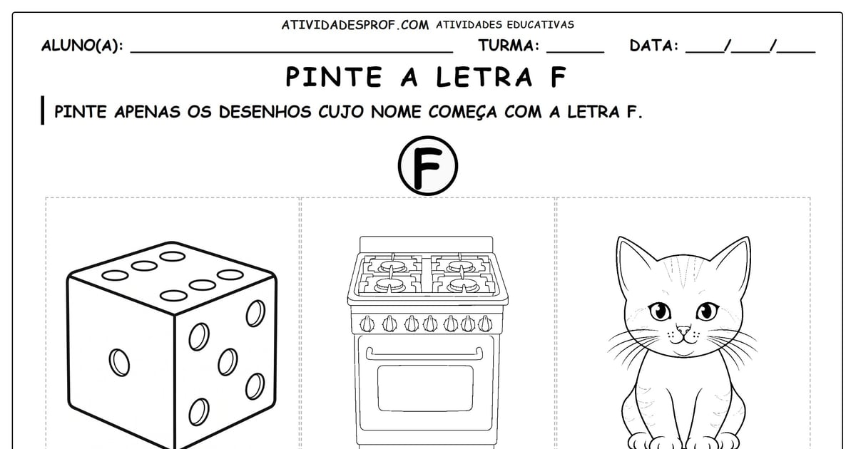 Pinte a letra F