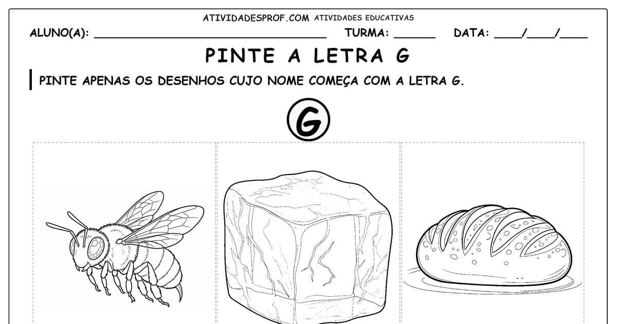 Pinte a letra G