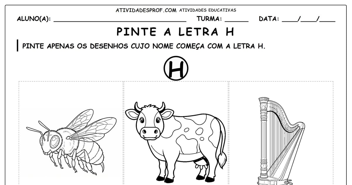 Pinte a letra H