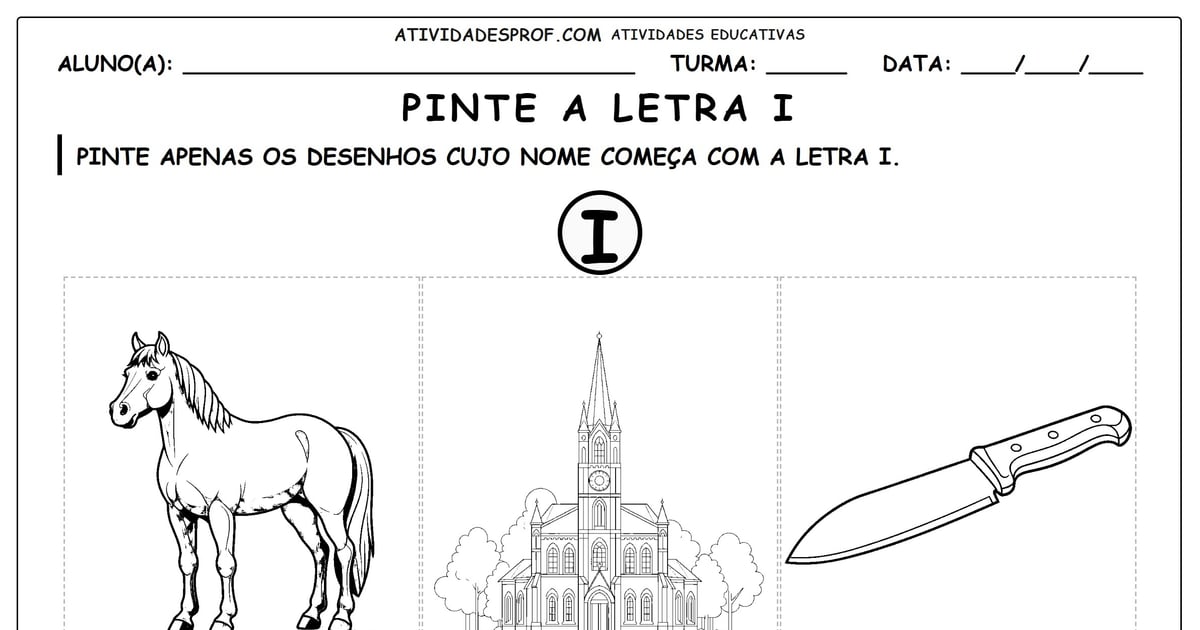 Pinte a letra I