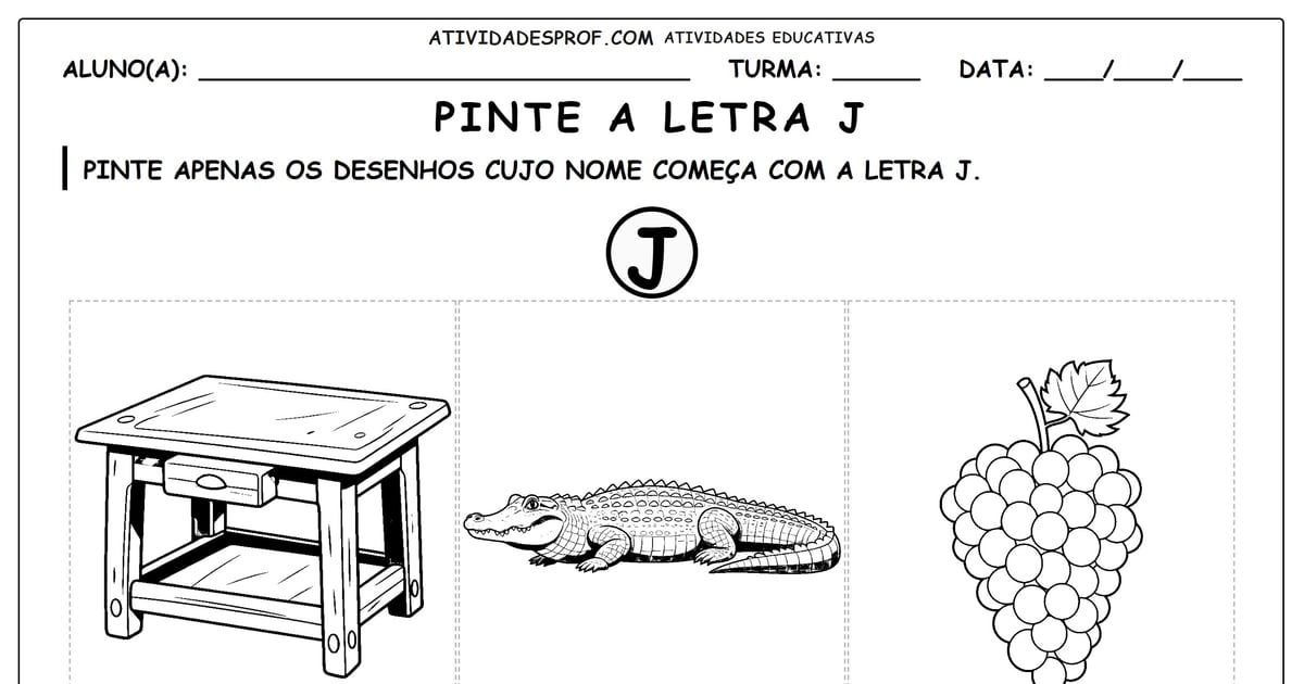 Pinte a letra J