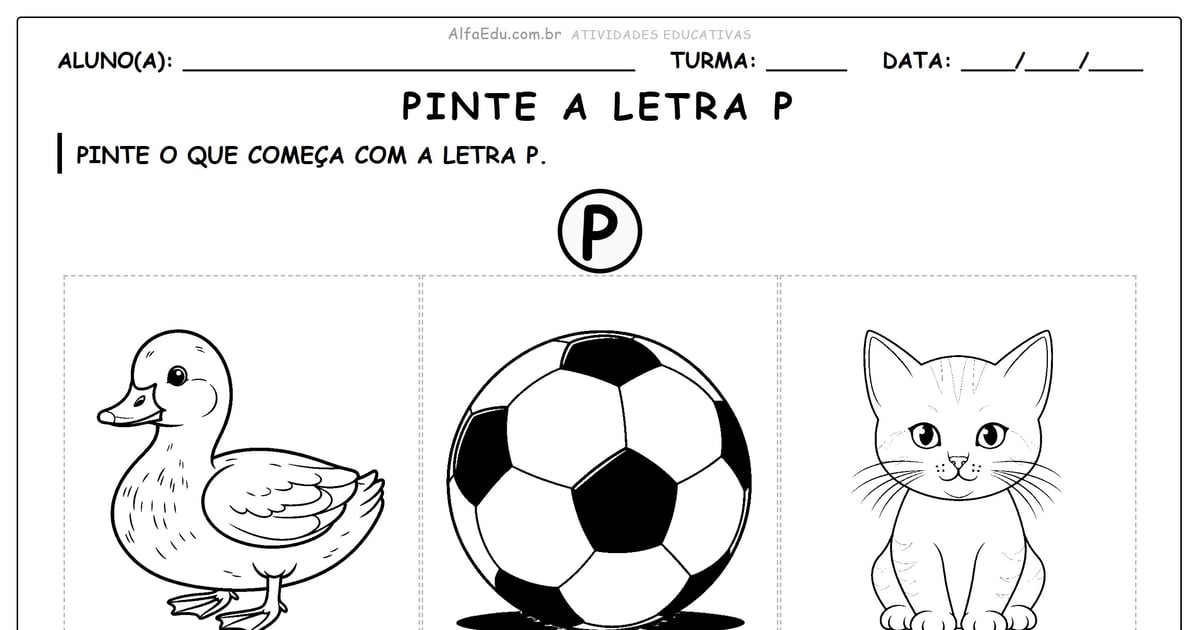 Pinte a letra P
