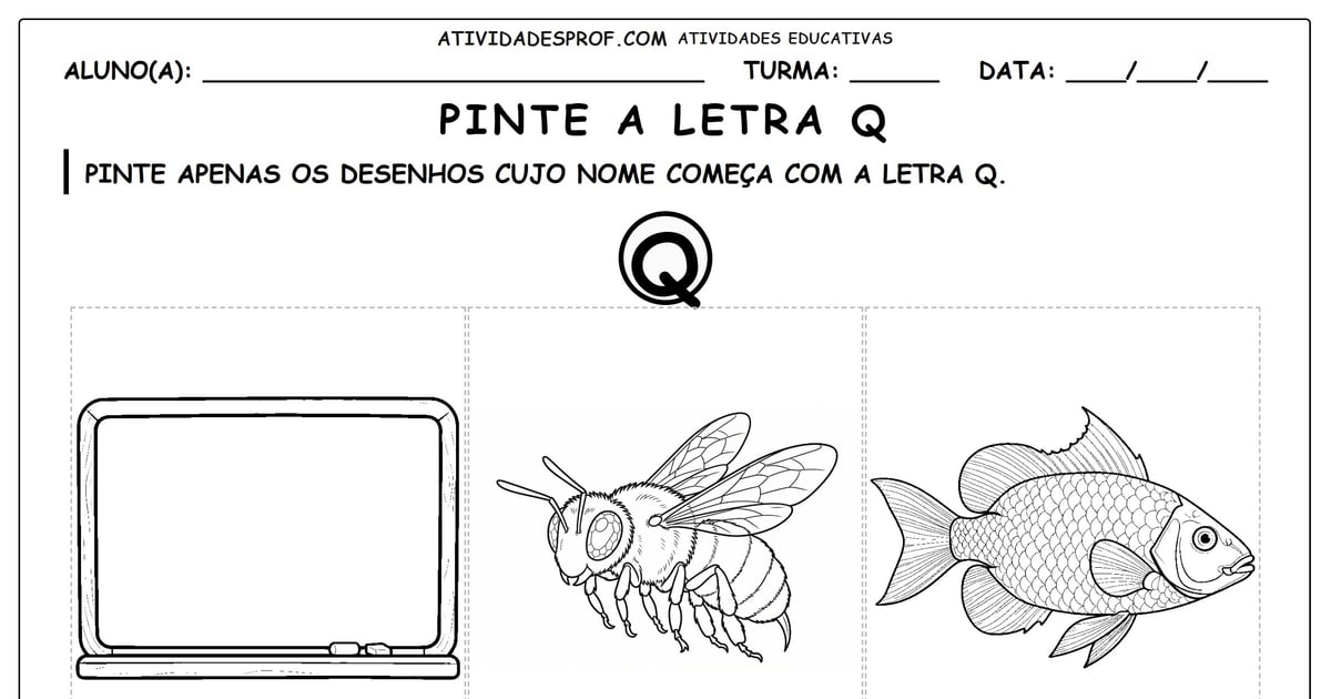 Pinte a letra Q