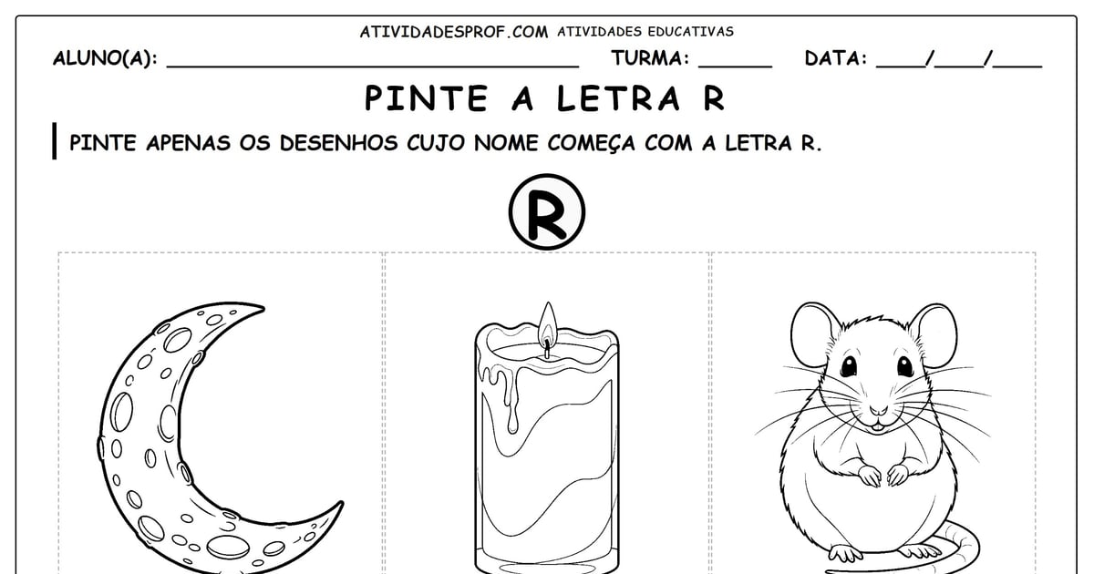 Pinte a letra R