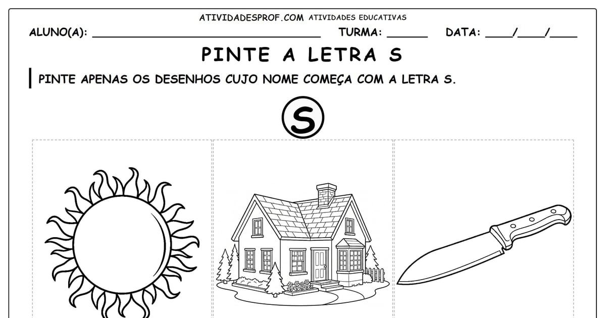 Pinte a letra S
