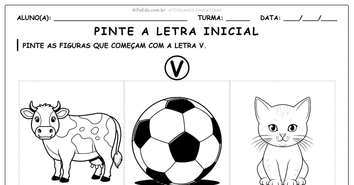 Pinte a letra inicial