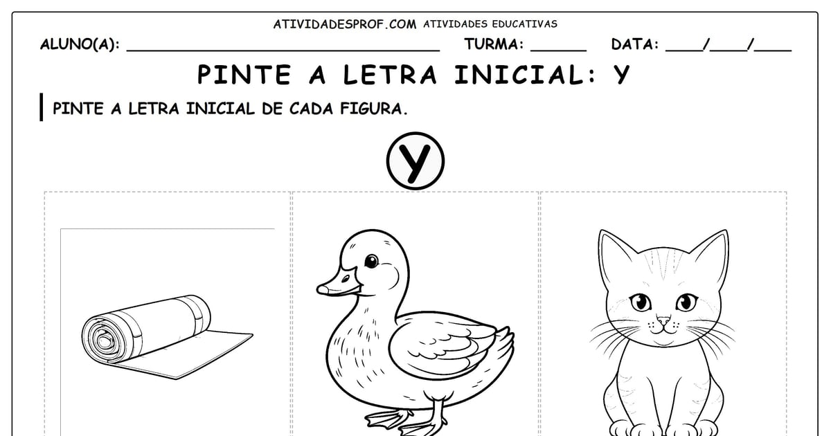 Pinte a letra inicial: Y