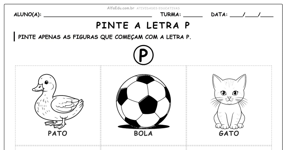 Pinte a letra P
