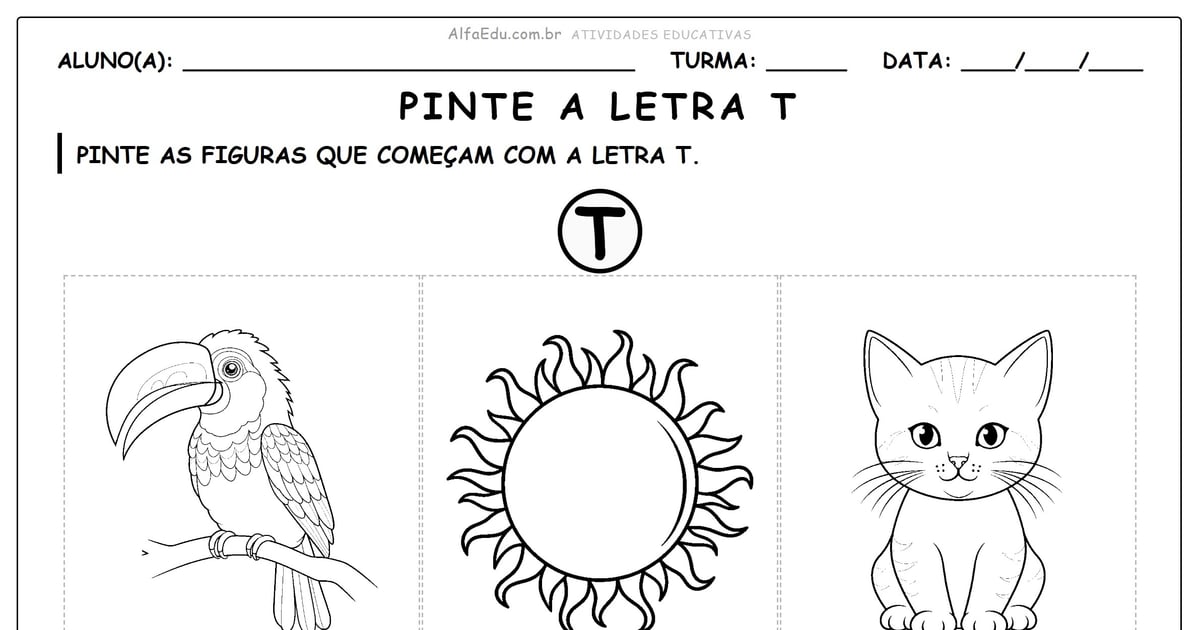 Pinte a letra T