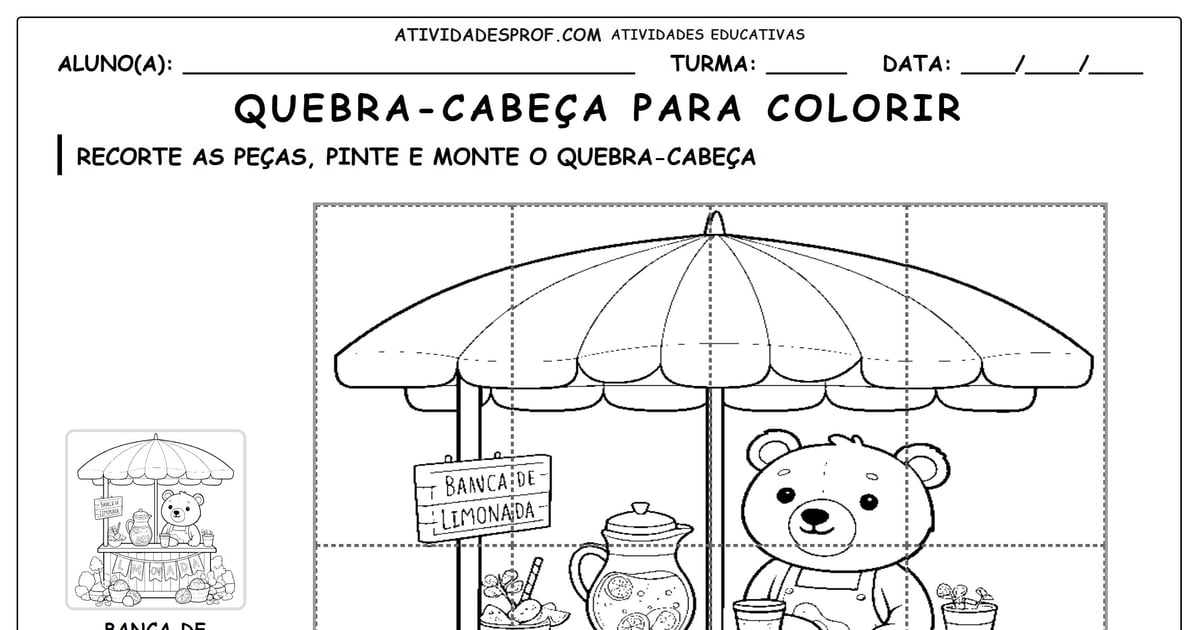 Quebra-cabeça para colorir