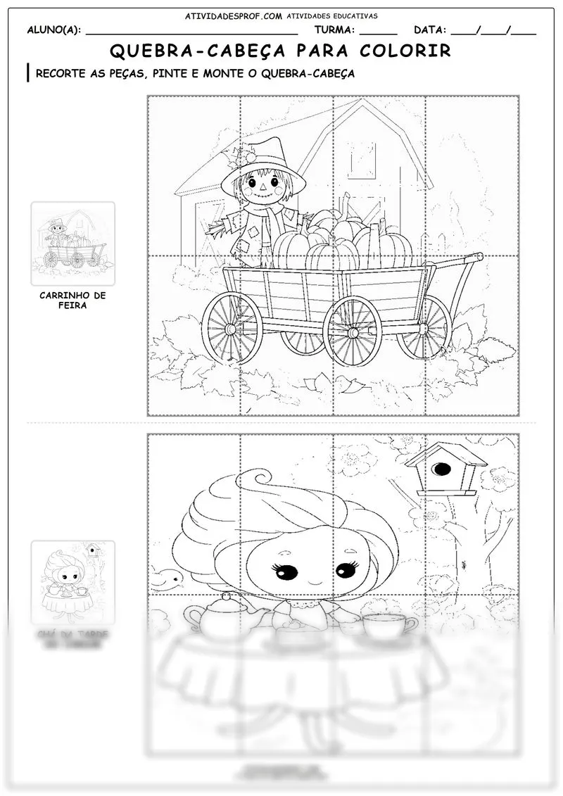 Quebra-cabeça para colorir