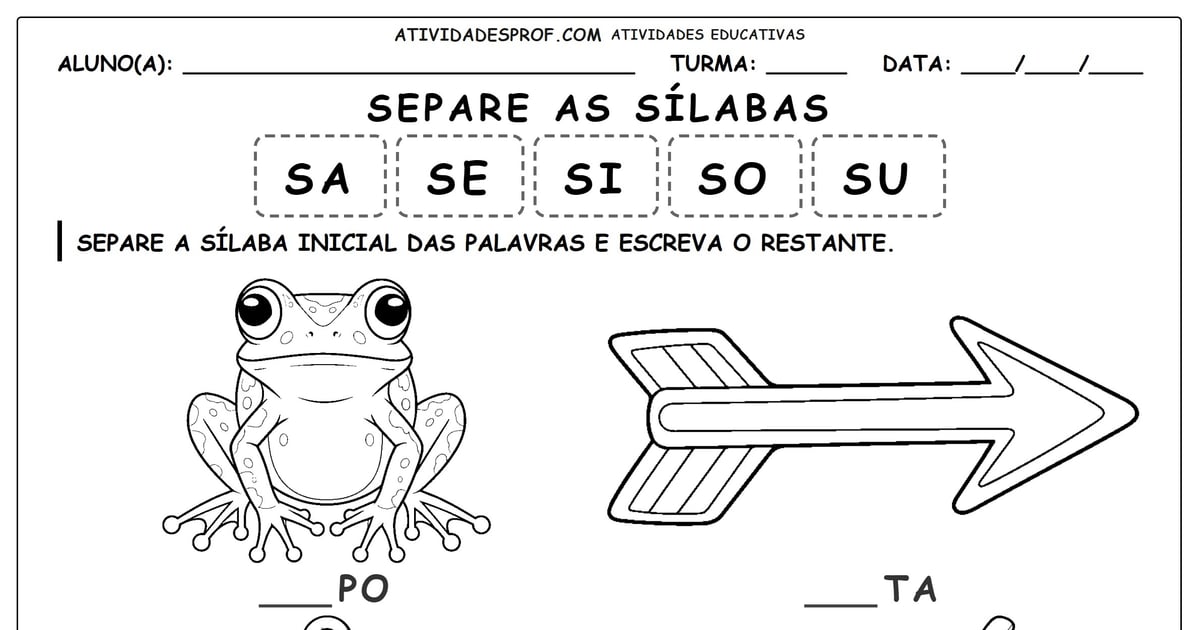 Separe as sílabas