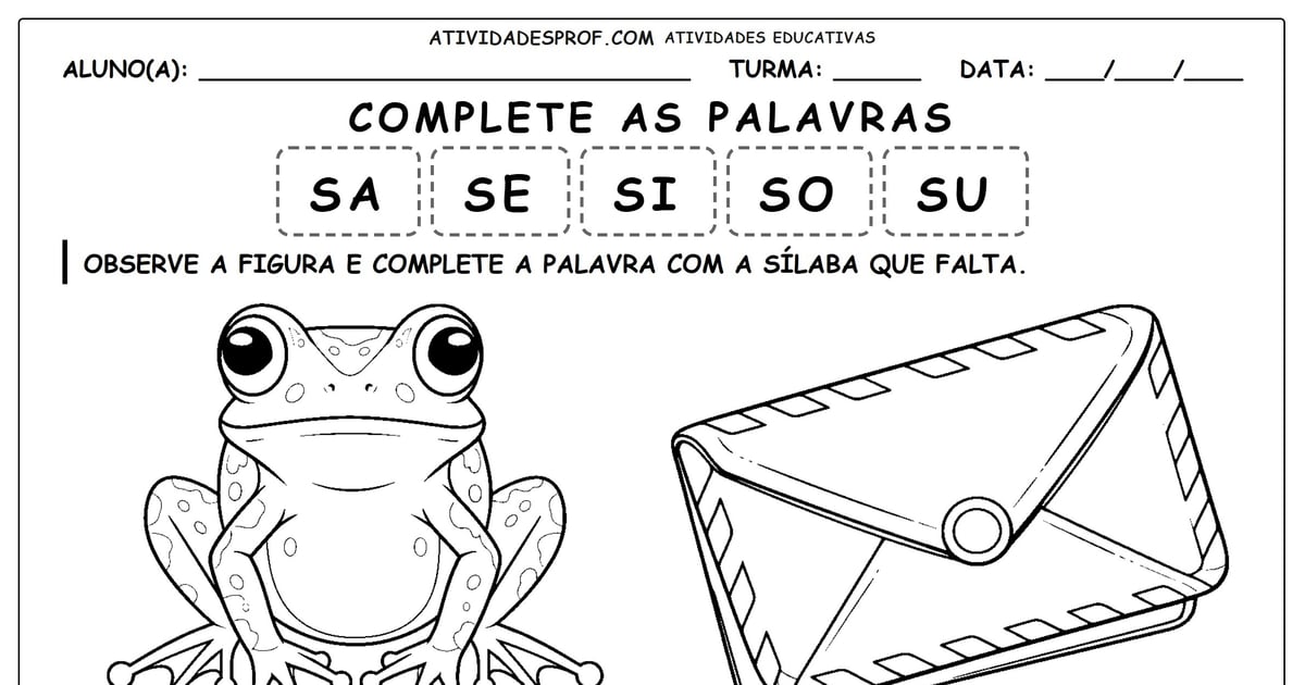 Complete as palavras
