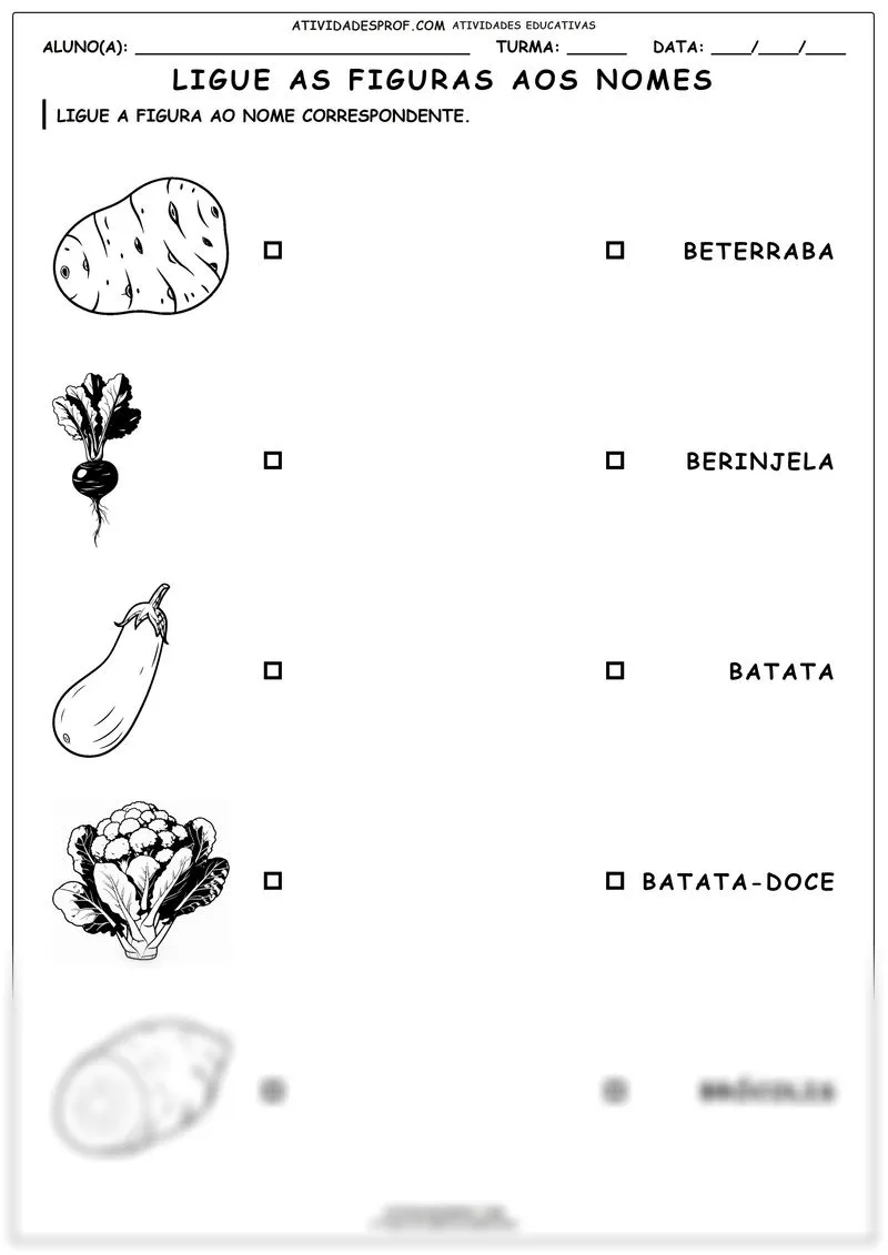 Ligue as figuras aos nomes