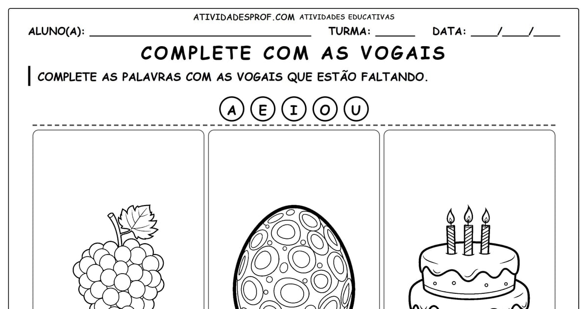 Complete com as vogais