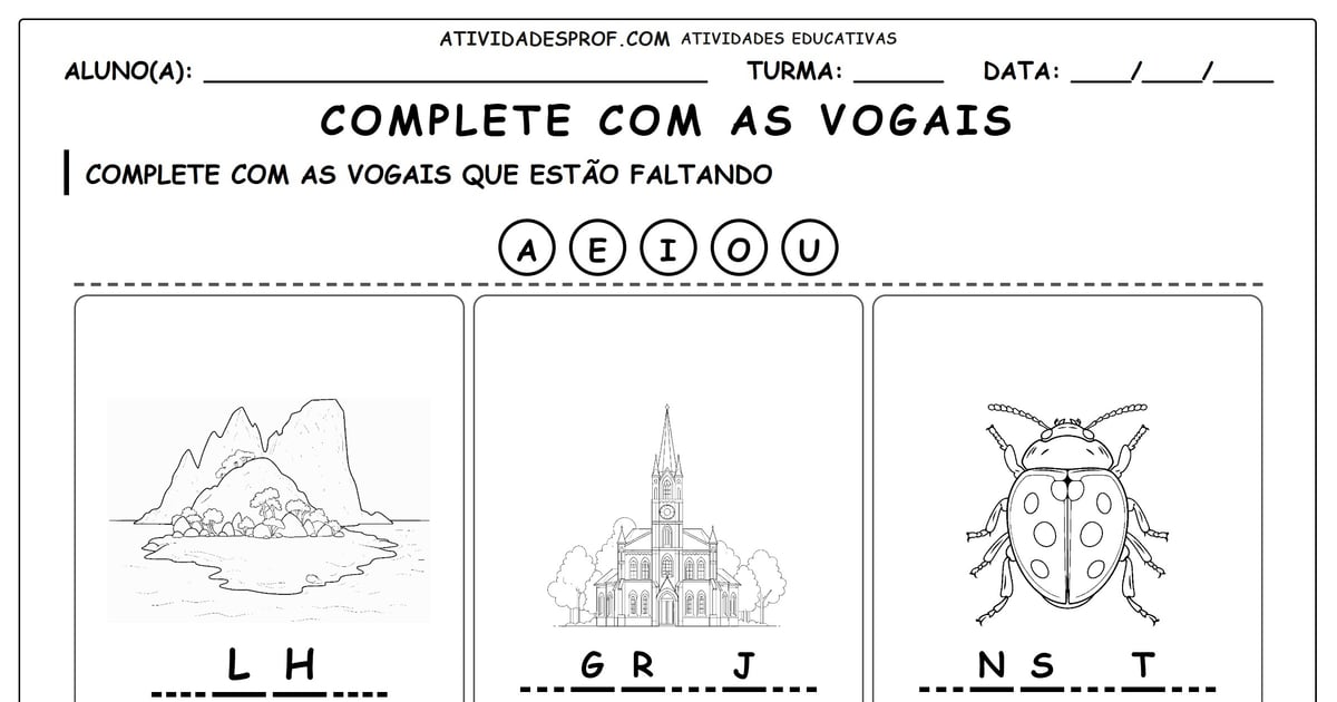 Complete com as vogais